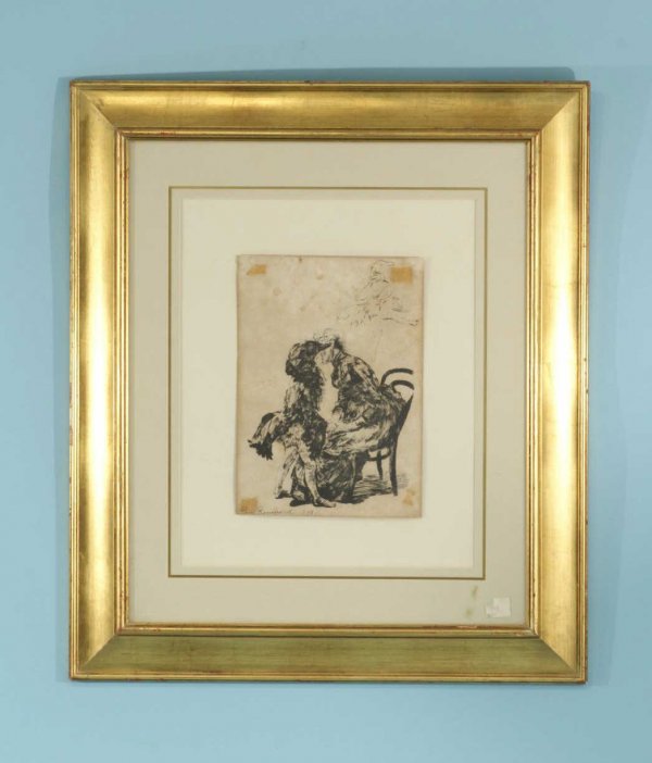 FRAMED & MATTED LITHOGRAPH, SIGNED PAUL RENOUARD
