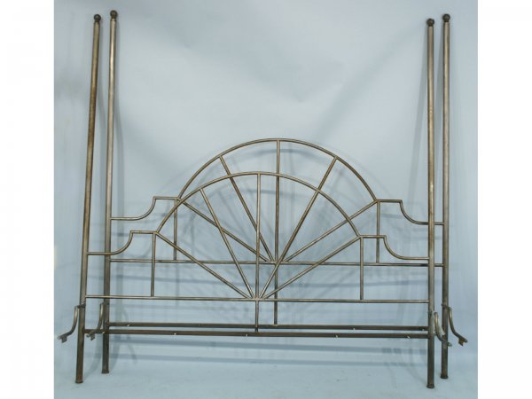 KING SIZE STAINLESS STEEL FOUR-POSTER BED FRAME: KING SIZE STAINLESS STEEL FOUR-POSTER BED FRAME. Handmade in France by Grange.