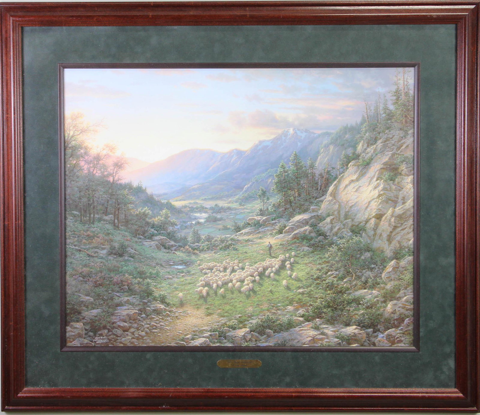LARRY DYKE "THE GOOD SHEPHERD" LTD ED PRINT: LARRY DYKE "THE GOOD SHEPHERD" LIMITED EDITION 749/100 PRINT. Height: 32 & 21 1/2 by Width: 37 1/2 & 27
