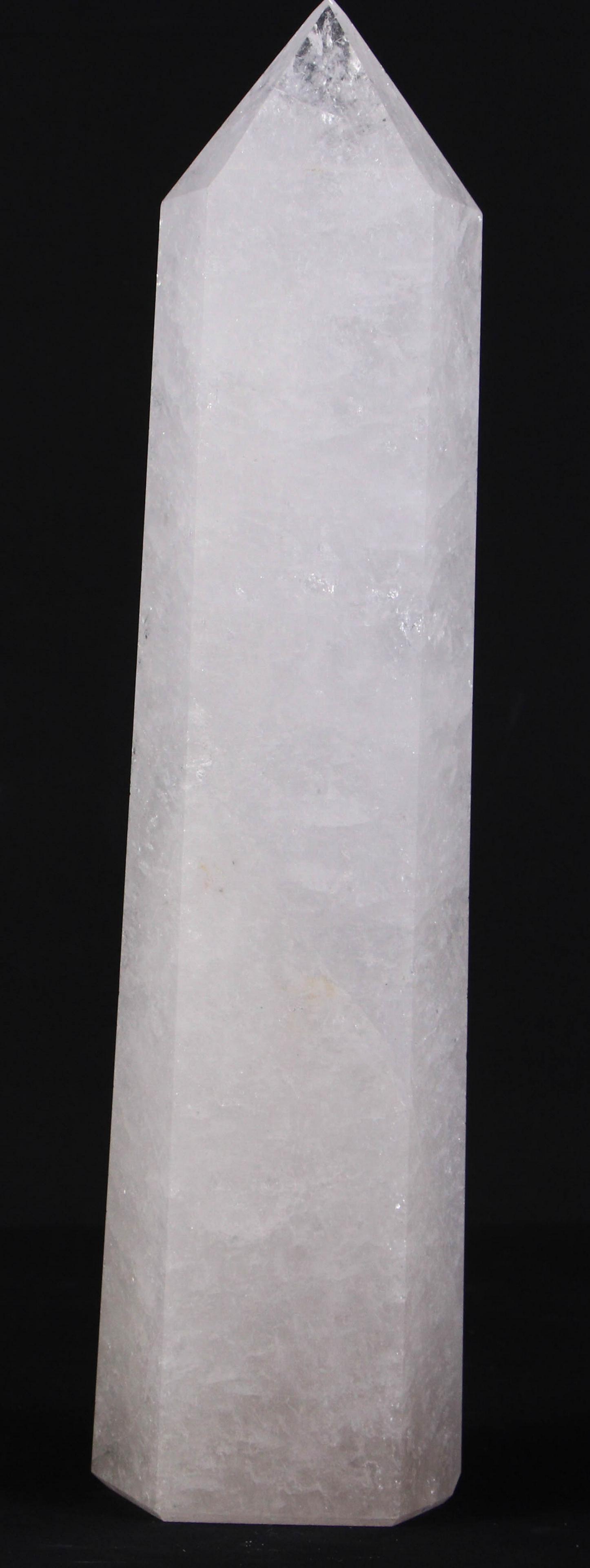 QUARTZ OBELISK: QUARTZ OBELISK - 13.2LBS Height: 17 by Width: 4 by Depth: 3