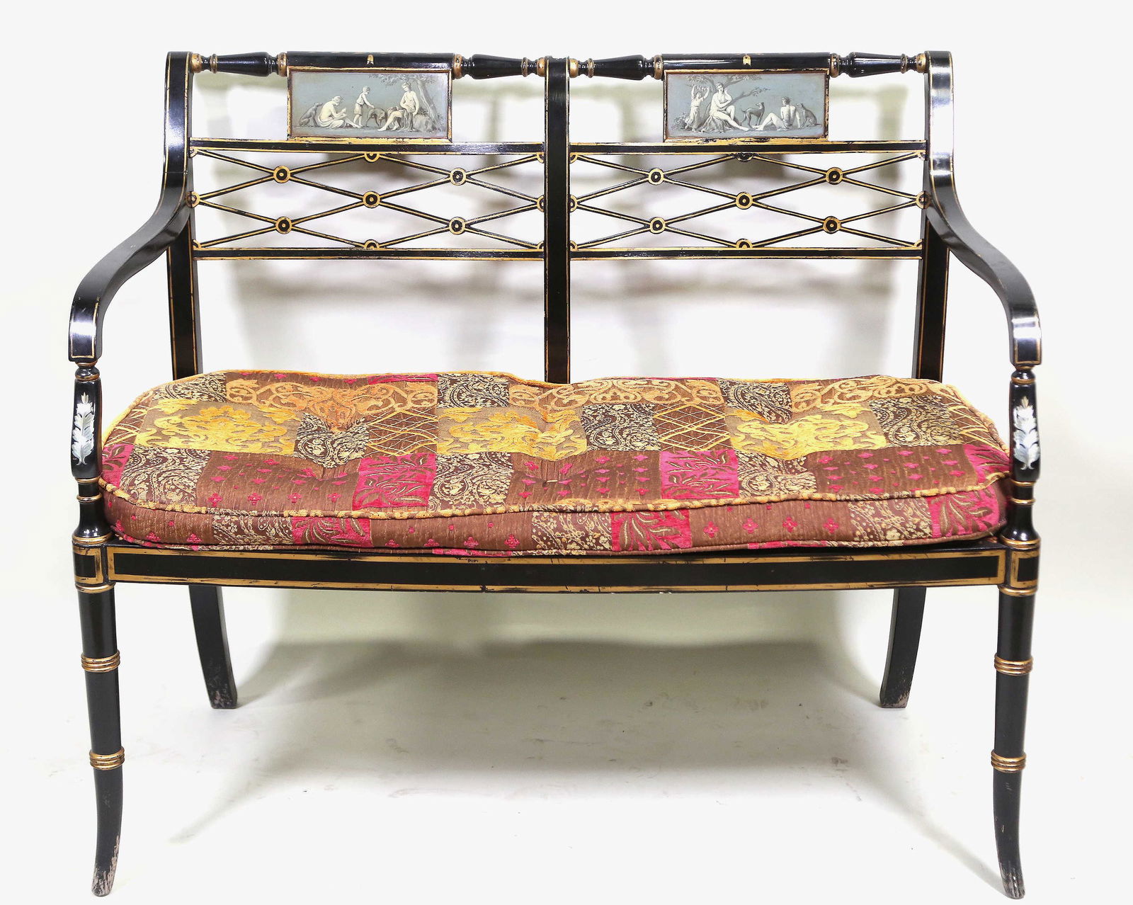 SOUTHHAMPTON REGENCY STYLE DOUBLE CHAIR SETTEE (1 of 6)