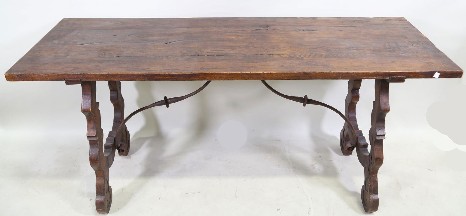 ANTIQUE COUNTRY FRENCH OAK TRESTLE TABLE (1 of 4)