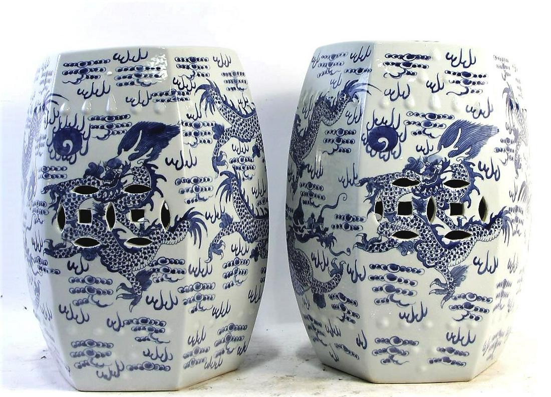 PAIR OF CHINESE PORCELAIN GARDEN STOOLS (1 of 5)