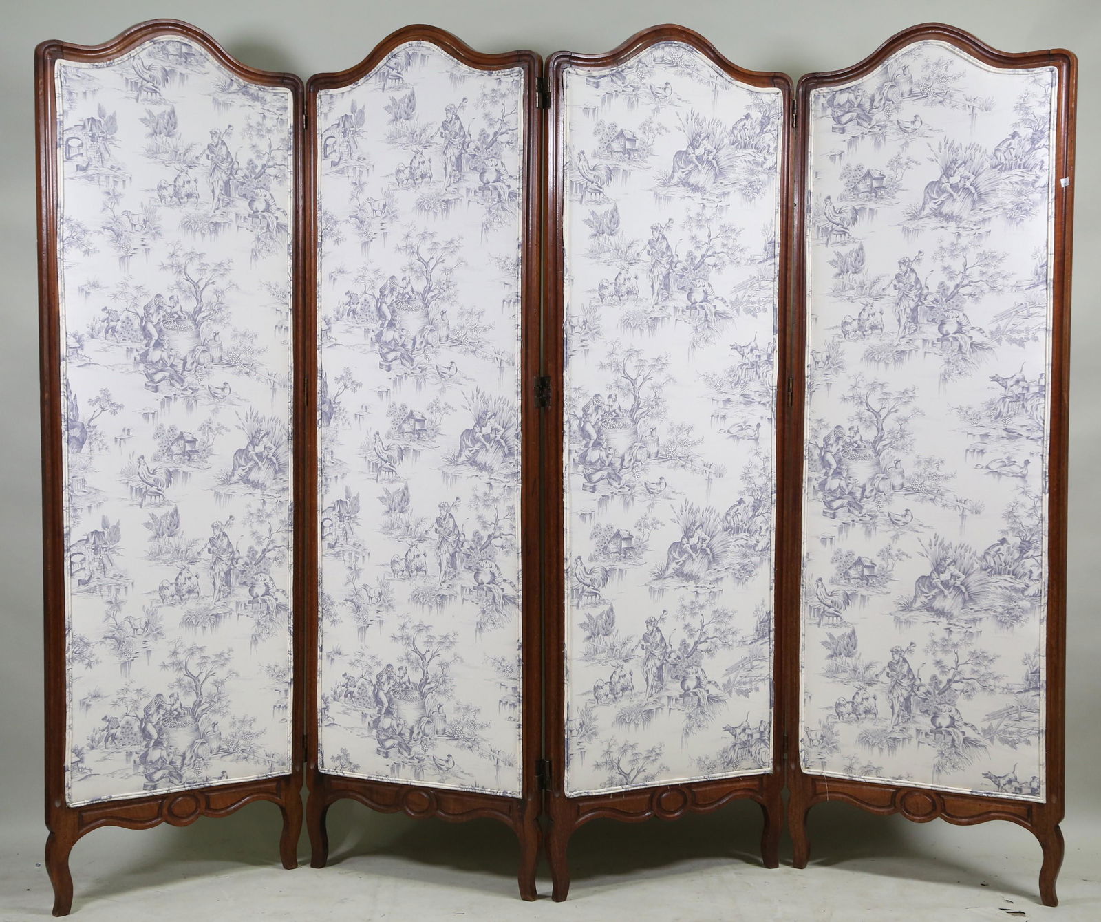ANTIQUE COUNTRY FRENCH TOILE FABRIC SCREEN (1 of 4)
