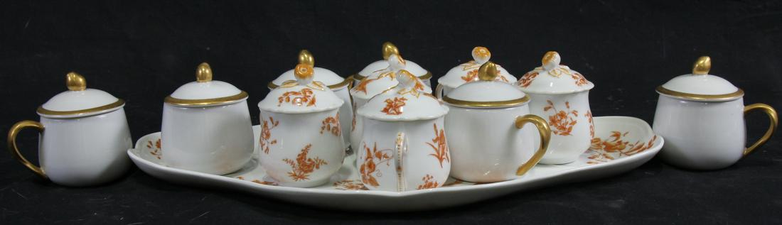 SET OF 12 ANTIQUE PORCELAIN PIECES (1 of 9)