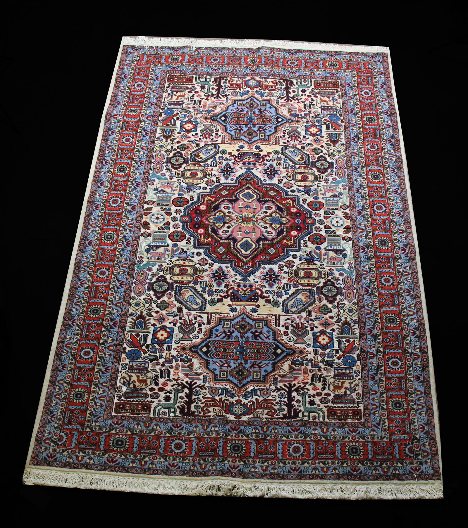 HAND KNOTTED PERSIAN SILK & WOOL TABRIZ RUG (1 of 5)