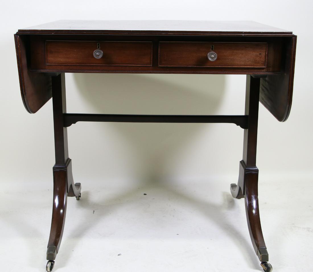 ANTIQUE DROP LEAF SOFA TABLE ON CASTERS (1 of 6)