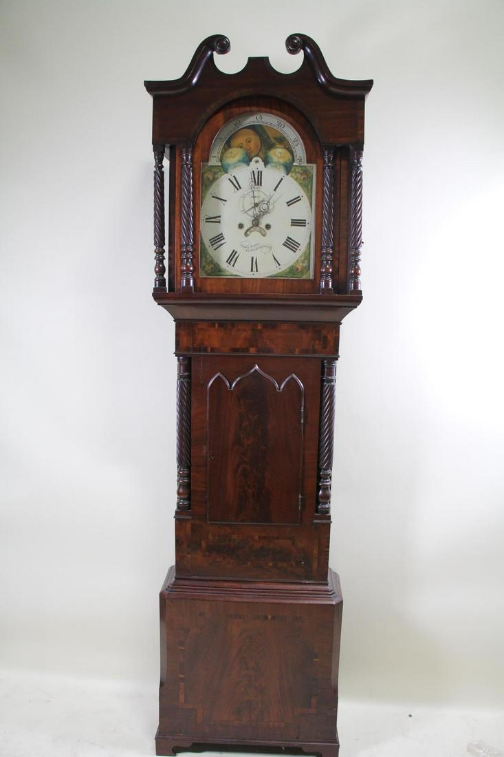 ANTIQUE OWEN OWEN MAHOGANY GRANDFATHER CLOCK (1 of 3)