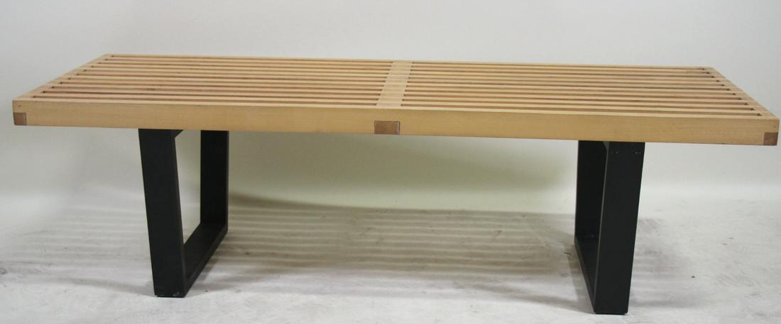 CIRCA 1970's GEORGE NELSON PLATFORM BENCH: CIRCA 1970's GEORGE NELSON PLATFORM BENCH. Height: 14 in. by Width: 48 in. by Depth: 18.5 in.