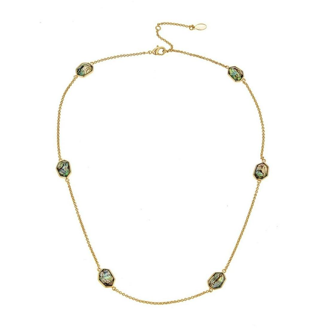 CRISTINA SABATINI LEA ABALONE NECKLACE: CRISTINA SABATINI LEA ABALONE 18kt GOLD PLATED NECKLACE