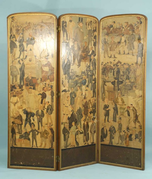 THREE-PANEL EDWARDIAN SCREEN WITH DECOUPAGE