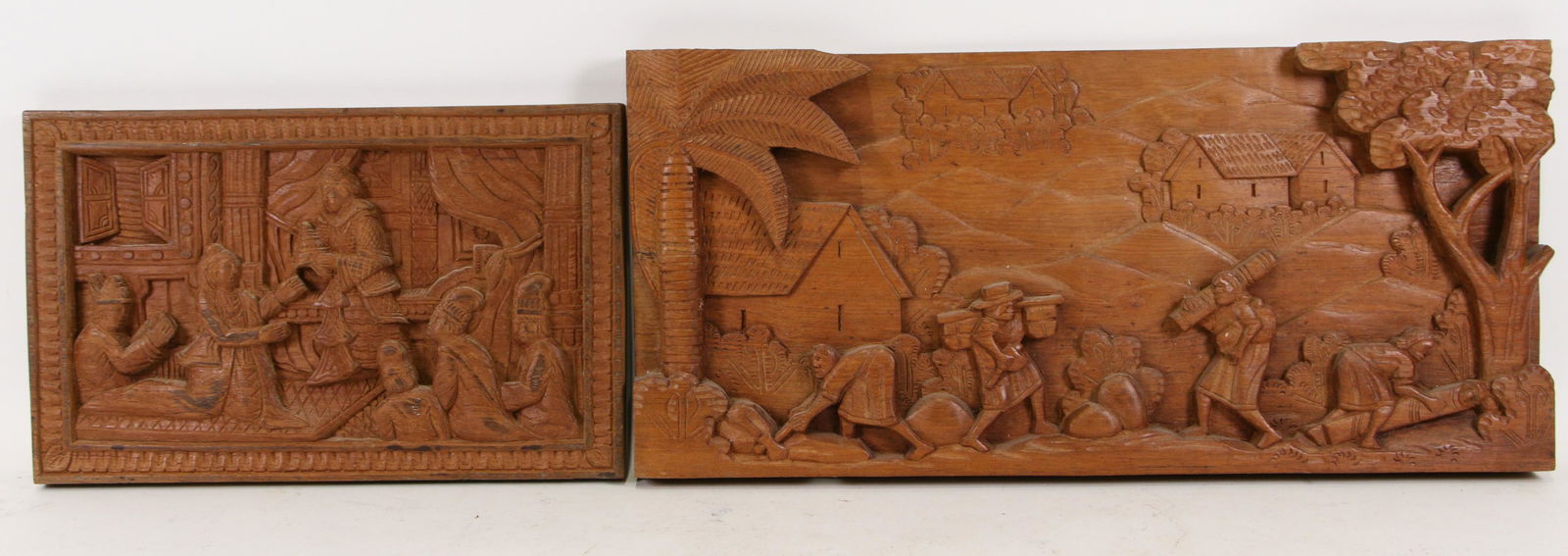CHINESE & SOUTH AMERICAN WOOD CARVED PANELS (1 of 3)