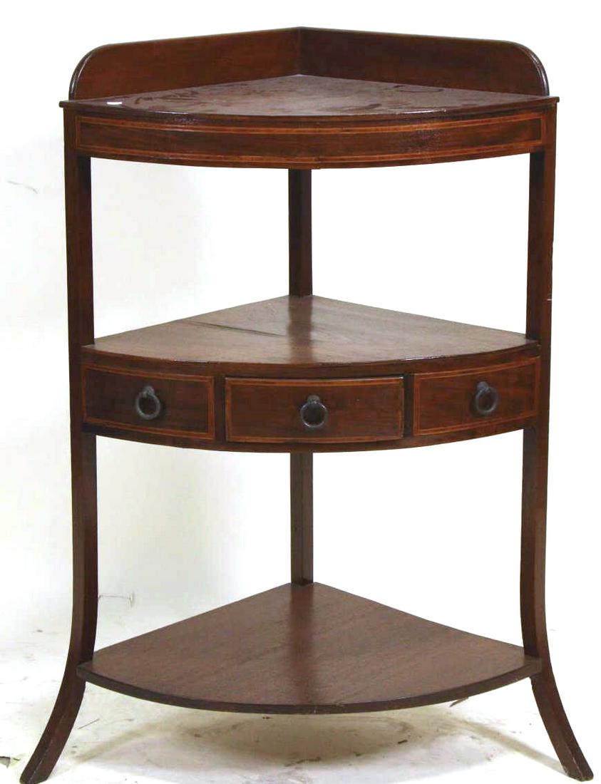 CIRCA 1850's CORNER WASHSTAND WITH THREE TIERS (1 of 5)