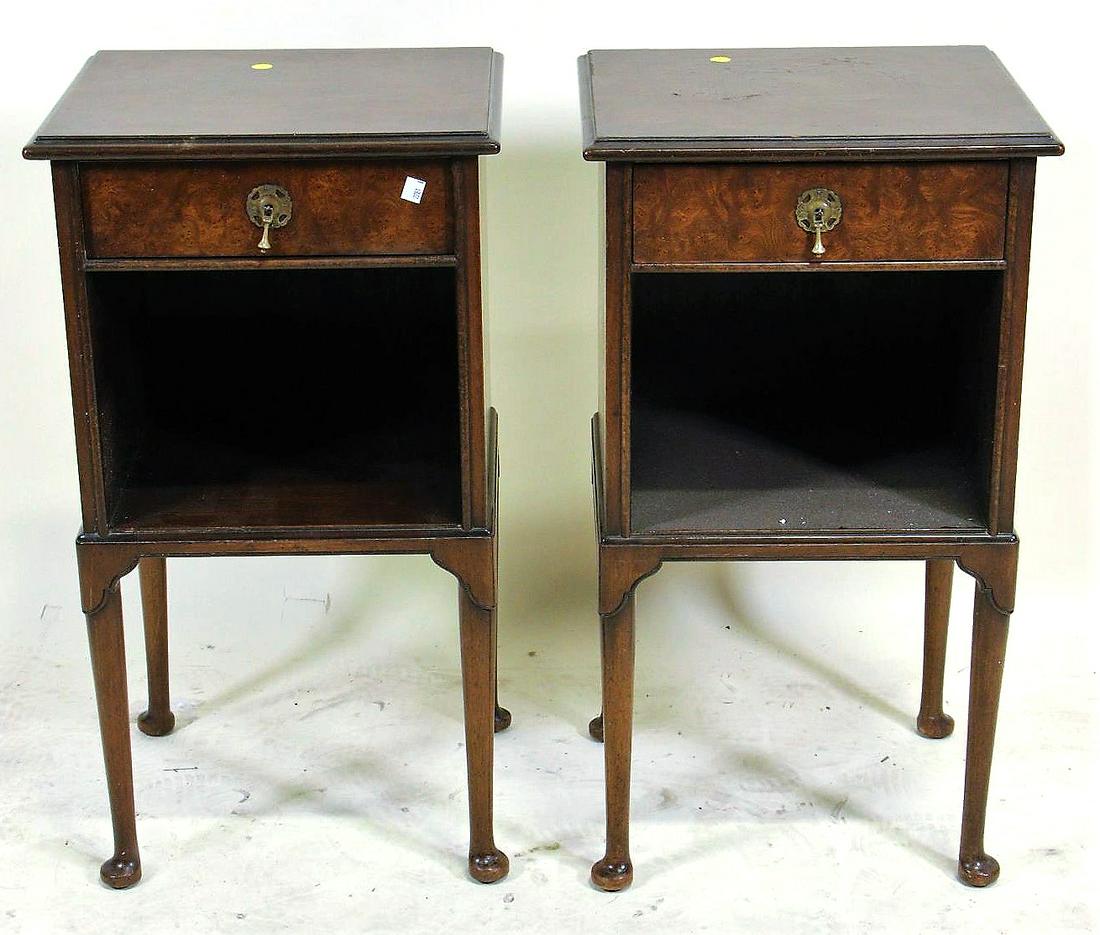 PAIR OF VINTAGE MAHOGANY BEDSIDE CABINETS (1 of 3)