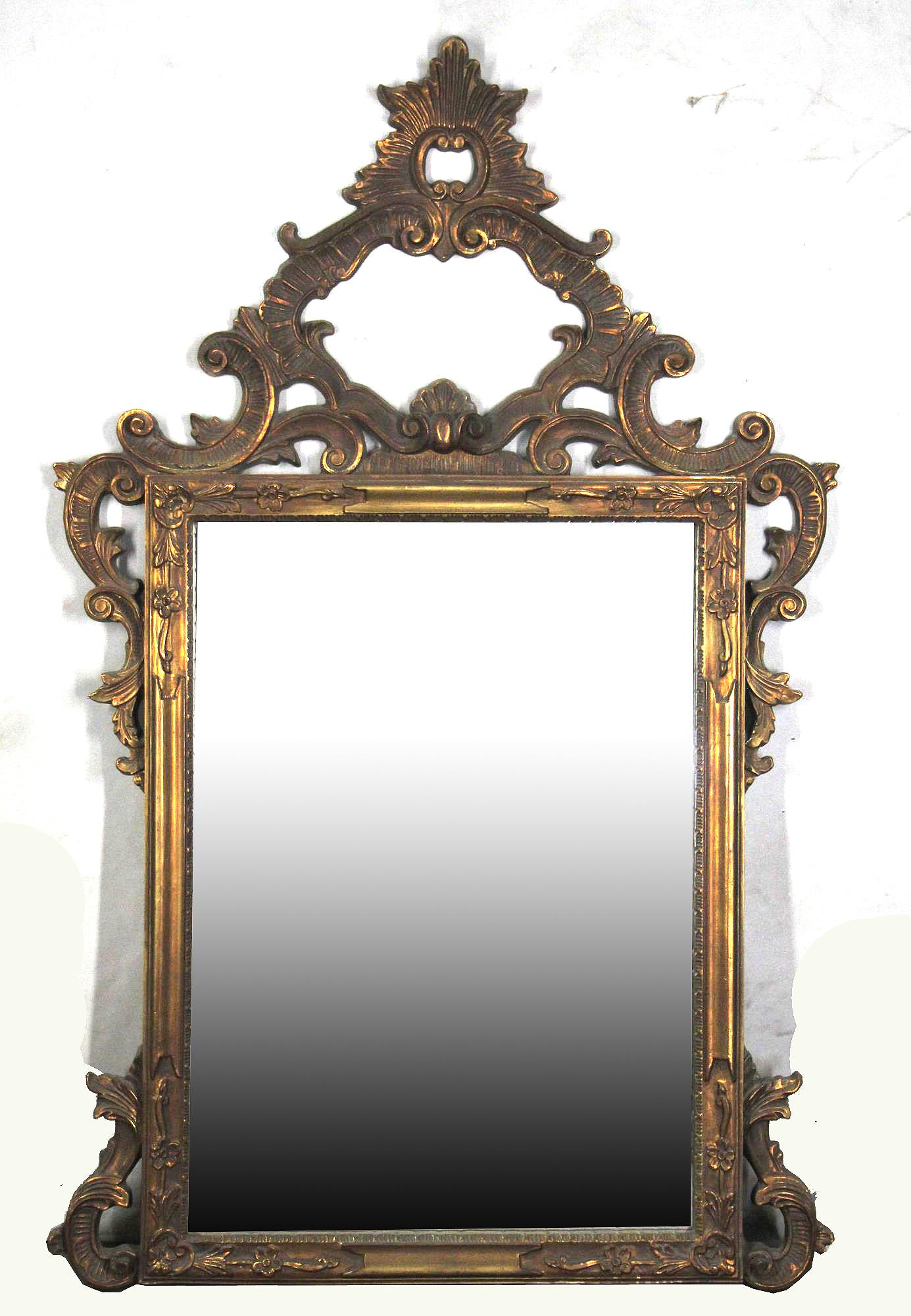 BAROQUE STYLE GILT FRAMED BEVELED GLASS MIRROR (1 of 3)