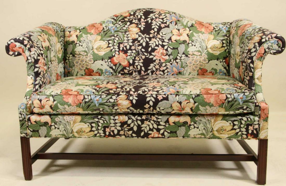 FLORAL PRINT FABRIC LOVESEAT (1 of 5)