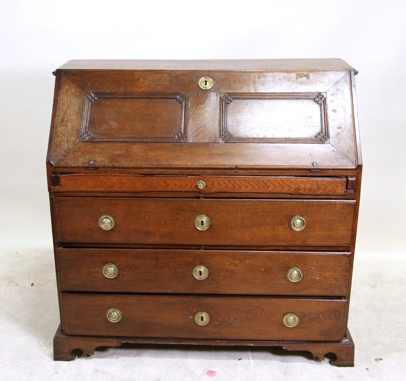 CIRCA 1780's BAROQUE OAK SLANT FRONT DANISH DESK (1 of 7)