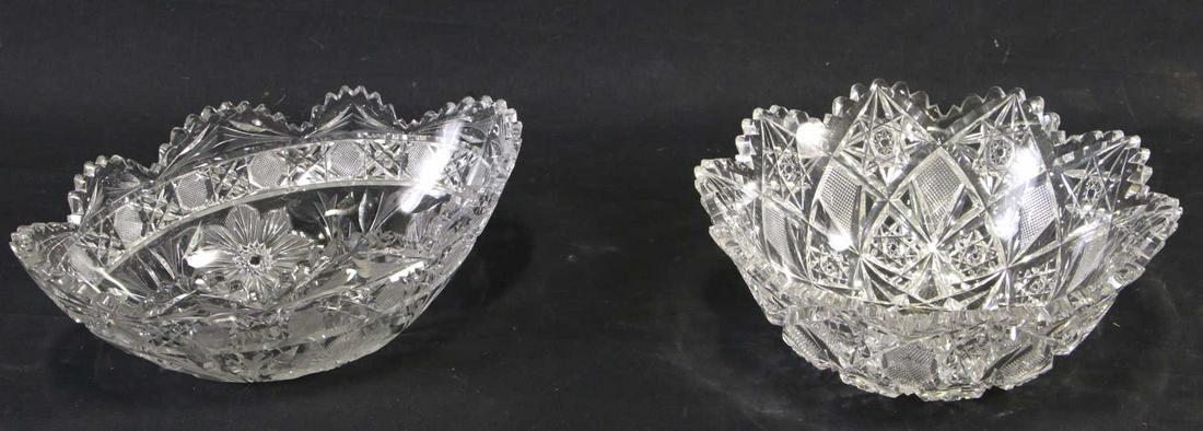 LOT OF TWO CUT CRYSTAL BOWLS (1 of 7)