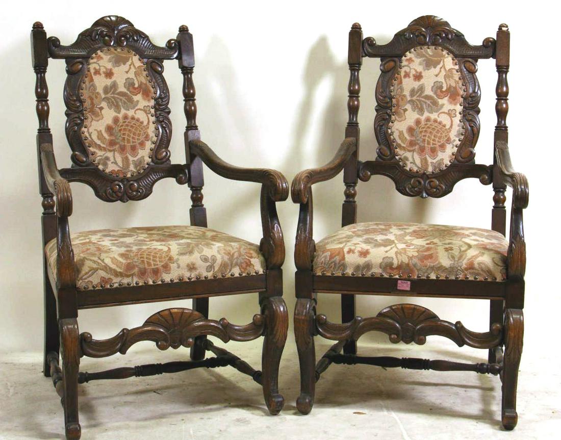 PAIR OF ANTIQUE ARMCHAIRS (1 of 7)