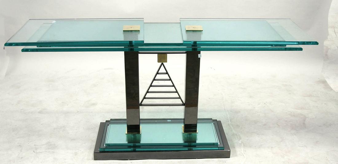 CONTEMPORARY GLASS & CHROME CONSOLE TABLE (1 of 5)