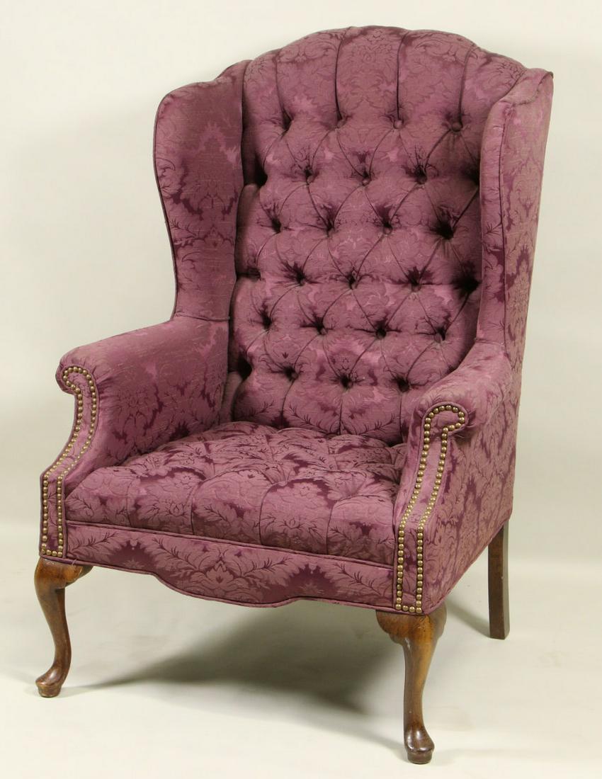 VINTAGE BUTTON TUFTED WING CHAIR (1 of 2)