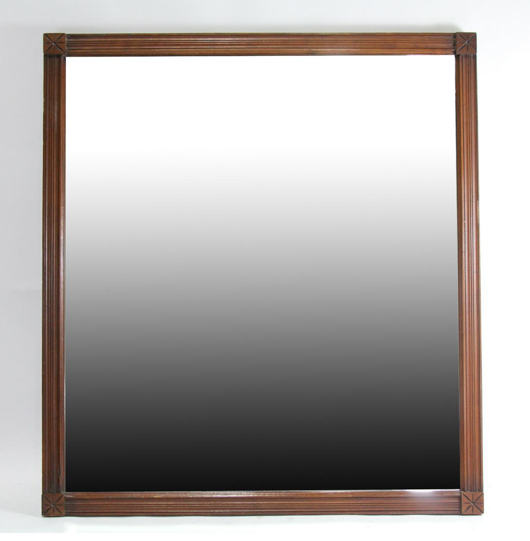 WOOD FRAMED BEVELED GLASS MIRROR (1 of 3)