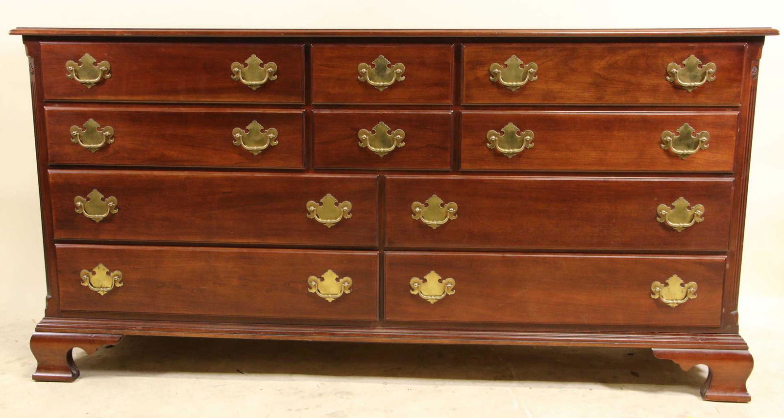 DRESSER BY STATTON WITH TEN DRAWERS: DRESSER BY STATTON WITH TEN DRAWERS. Height: 33 by Width: 66 by Depth: 19.5