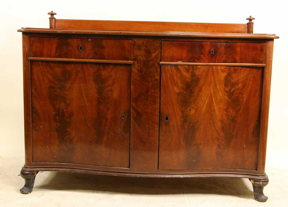 CIRCA 1860's VICTORIAN BOWFRONT MAHOGANY SIDEBOARD (1 of 5)