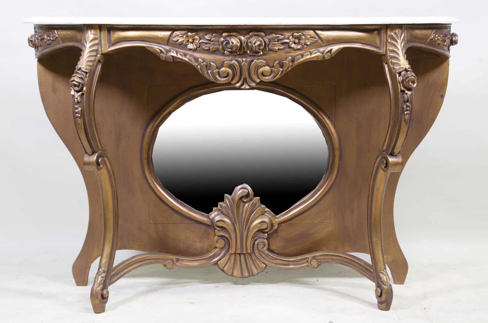 VICTORIAN CARVED AND GILDED CONSOLE TABLE (1 of 6)
