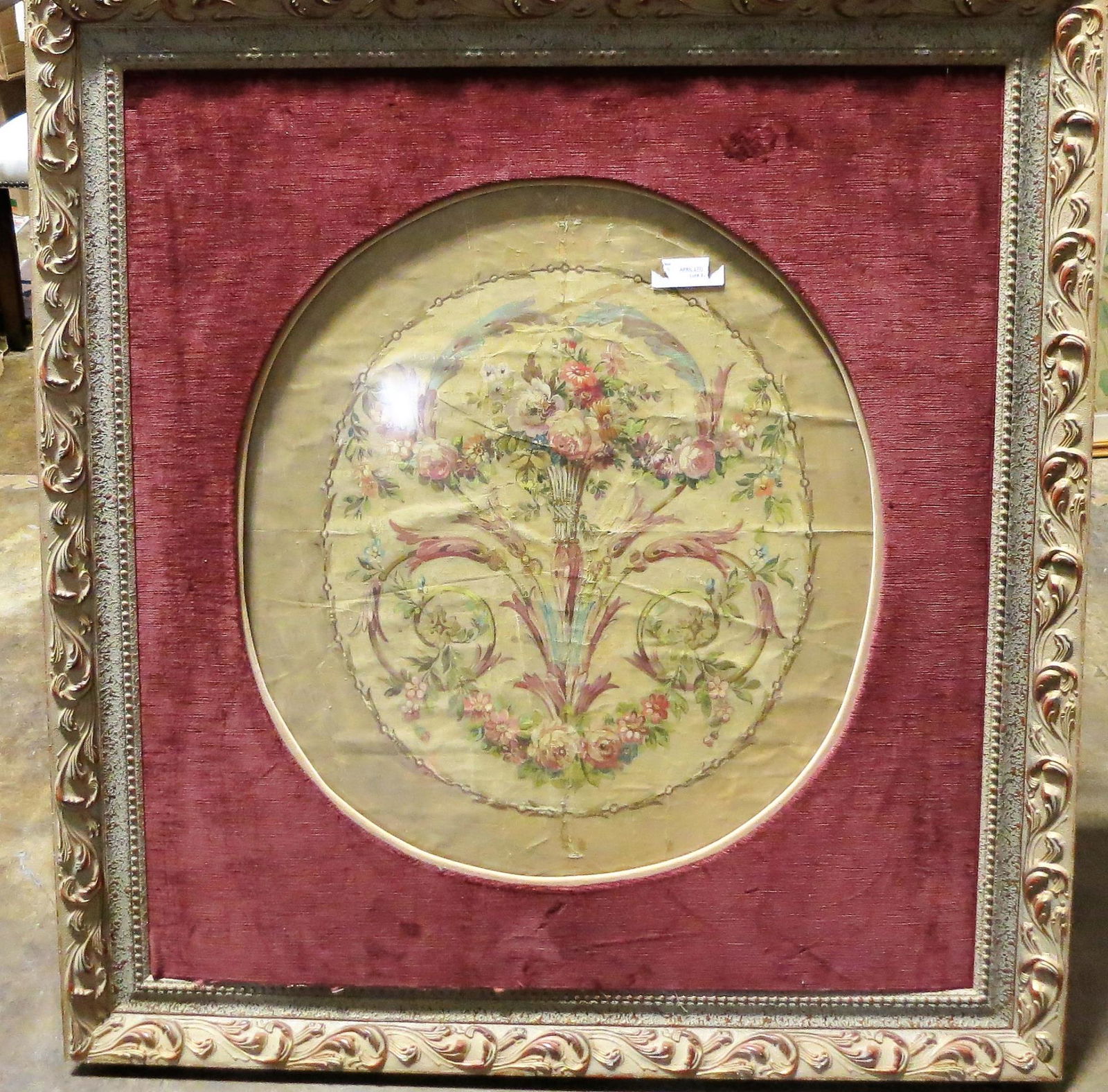 c.19th CARTOON STUDY FOR NEEDLEPOINT OIL PAINTING (1 of 5)