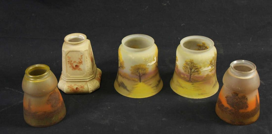 FIVE HANDEL REVERSE GLASS LANDSCAPE LAMP SHADES (1 of 4)