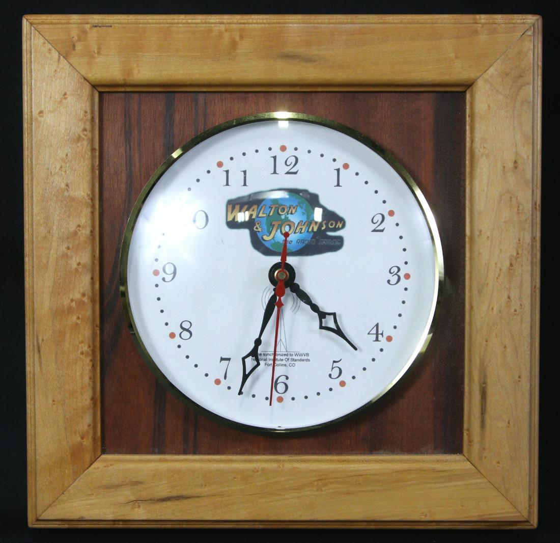 WALTON & JOHNSON RADIO SHOW CLOCK: WALTON & JOHNSON RADIO SHOW CLOCK. - FROM THE JOHN WALTON ESTATE Height: 10 by Width: 10 by Depth: 1.5