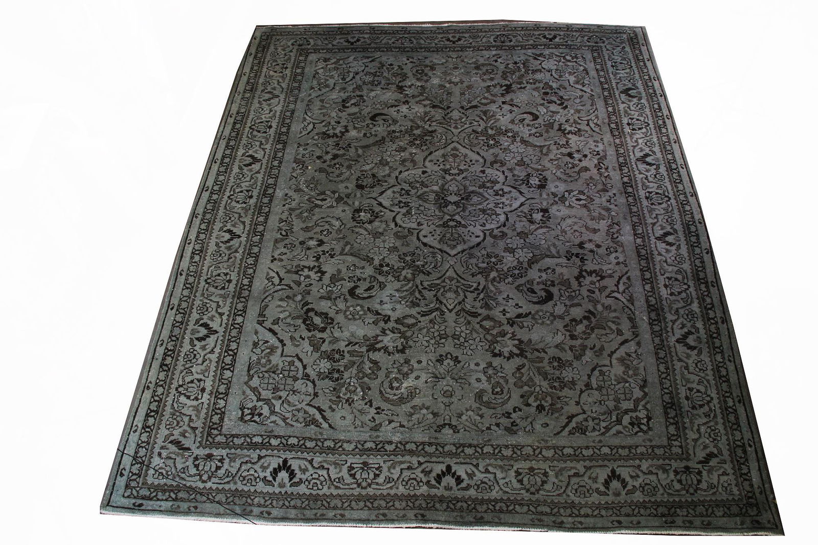OVERDYED PERSIAN RUG: OVERDYED PERSIAN RUG (18633) **SOLD AS-IS. PLEASE REVIEW PHOTOS FOR ANY CONDITION ISSUES.** Height: 146 by Width: 118