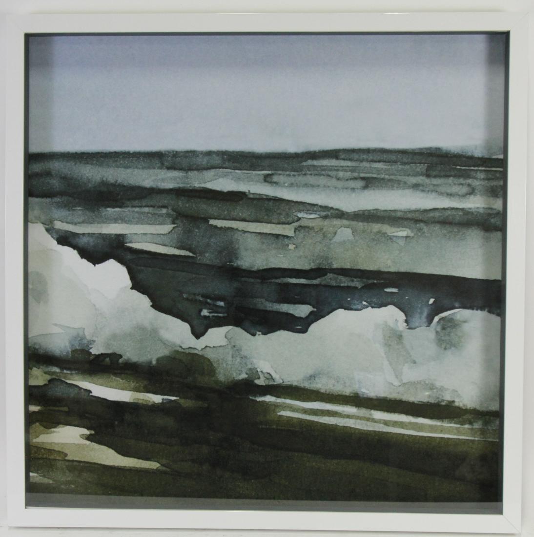 CAROLINE "WAVES II" FRAMED WATERCOLOR PAINTING (1 of 2)