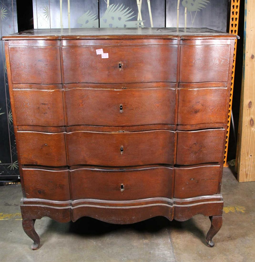 CIRCA 1780's OAK CHEST OF DRAWERS WITH FOUR DRAWER (1 of 3)