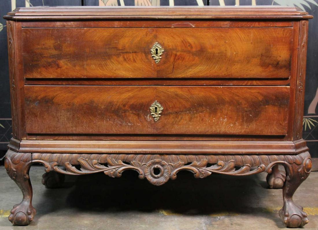 CIRCA 1880's CHIPPENDALE MAHOGANY CHEST OF DRAWERS (1 of 3)