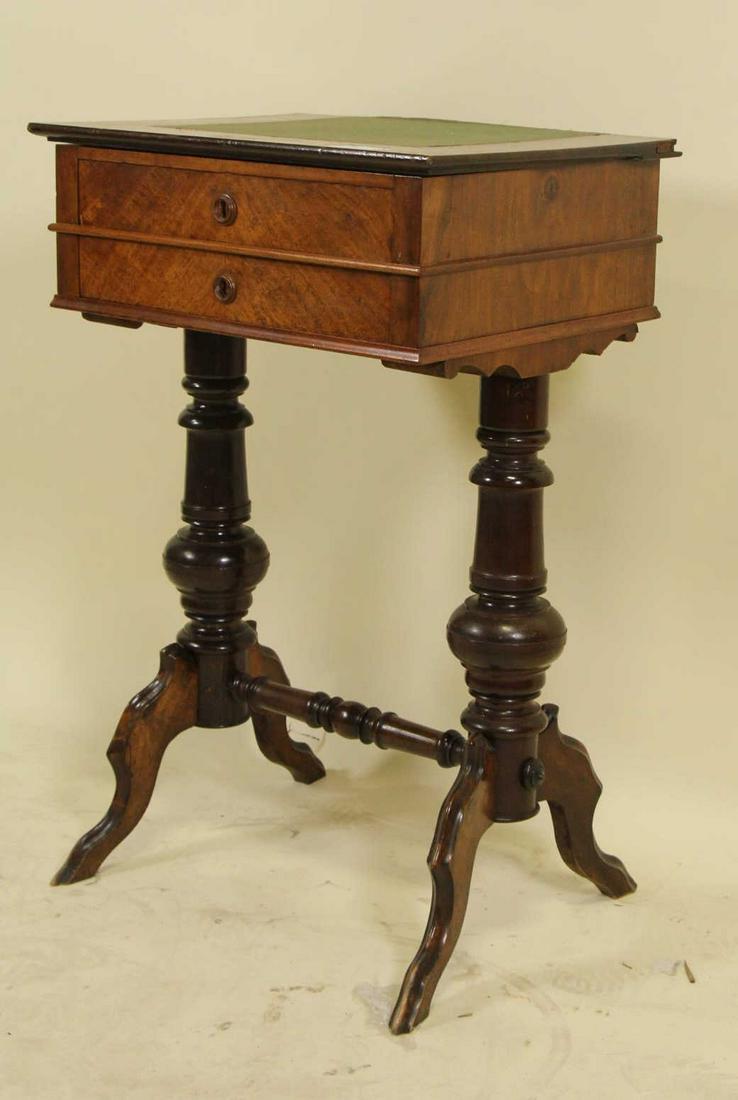 1860'S MAHOGANY SEWING TABLE: 1860'S MAHOGANY SEWING TABLE Height: 30.5 by Width: 15.5 by Depth: 19.5