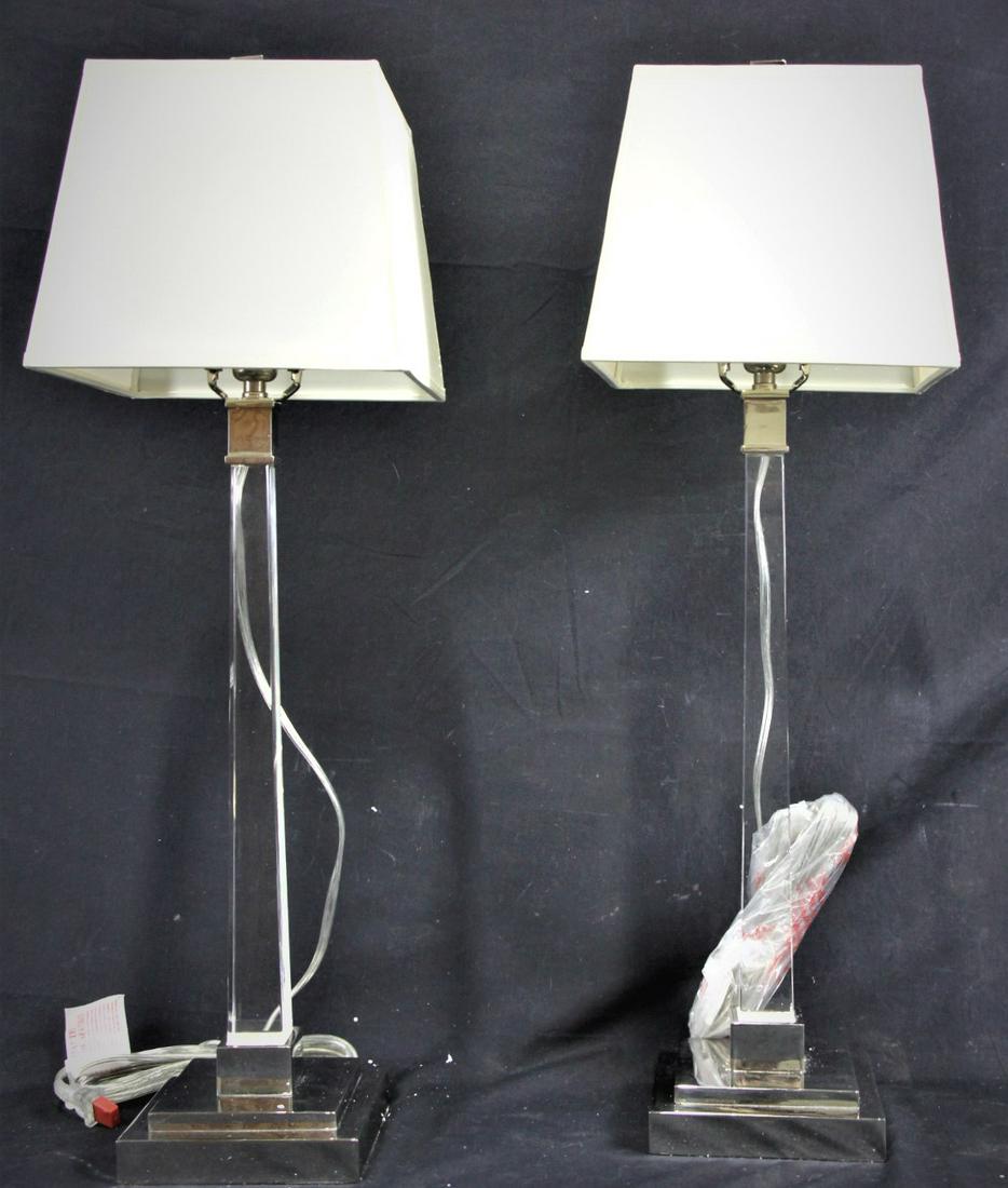 PAIR OF CONTEMPORARY LUCITE CANDLESTICK LAMPS (1 of 3)
