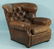 61: LEATHER BUTTON-TUFTED WING CHAIR BY RALPH LAUREN