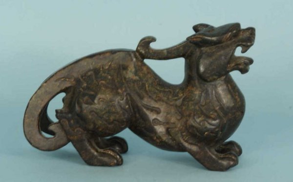 CHINESE CARVED SOAPSTONE FOO DRAGON - 2