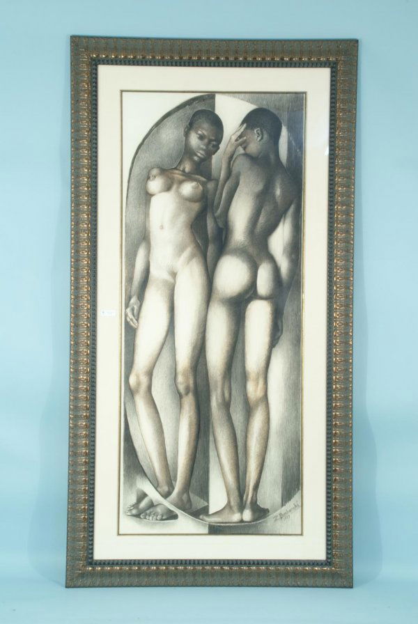 ZOLTAN BORBEREKI "STANDING FEMALE NUDE", 1979: ZOLTAN BORBEREKI(KOVACS) "STANDING FEMALE NUDE", 1979. 78"H x 32"W