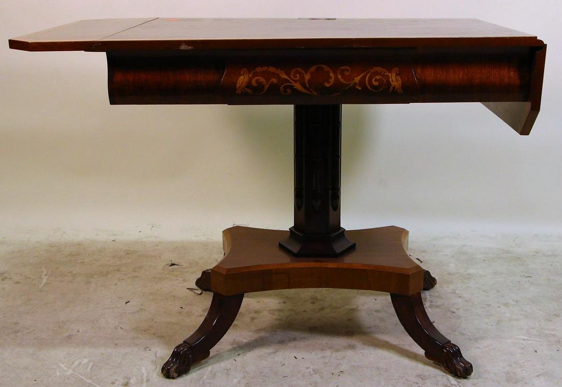 19th CENTURY DROP LEAF SOFA TABLE: 19th CENTURY DROP LEAF SOFA TABLE. Height: 30 in. by Width: 49.5 in. by Depth: 27 in.