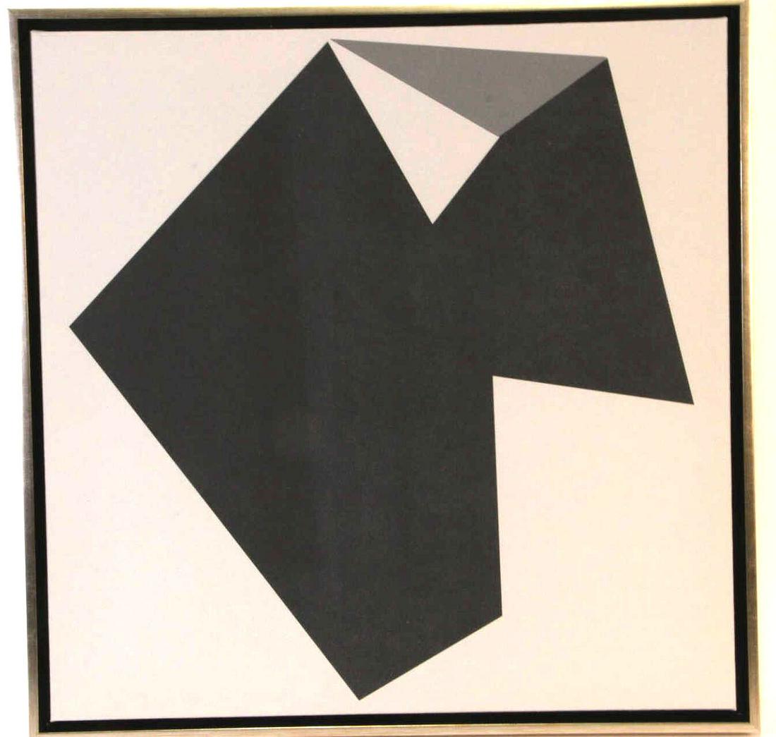 BLACK AND WHITE ABSTRACT ACRYLIC CANVAS PAINTING (1 of 2)