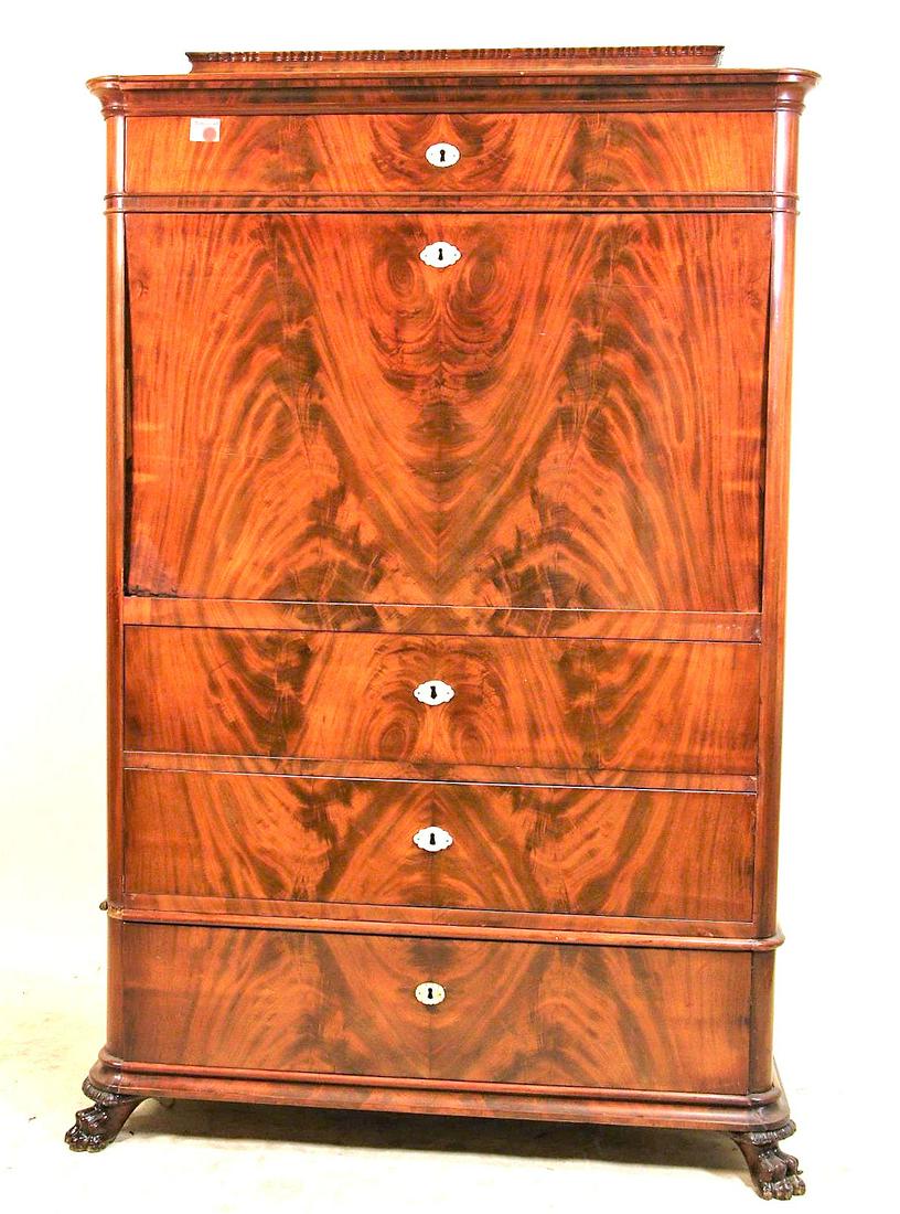 19th CENTURY LOUIS PHILIPPE CHEST WITH SECRETARY (1 of 5)