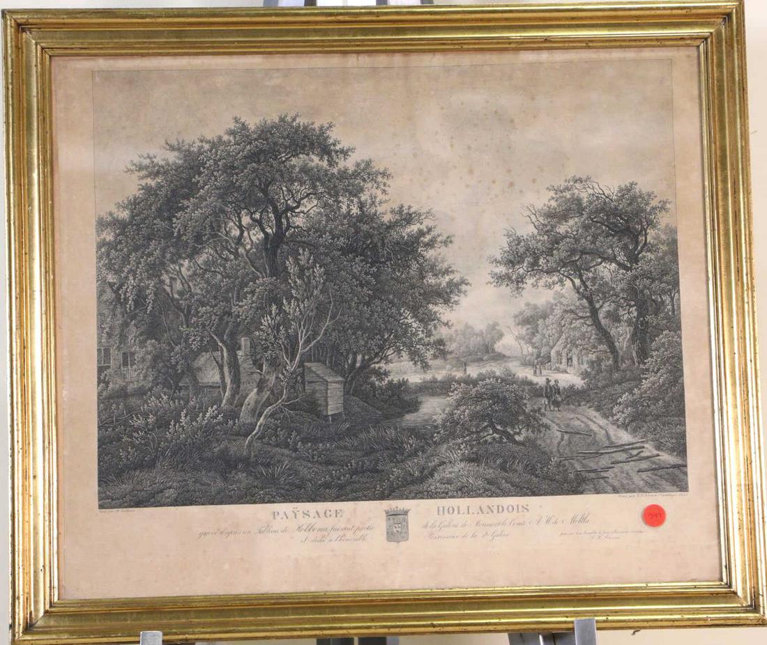 PRINT OF TREES IN GILDED FRAME (1 of 3)