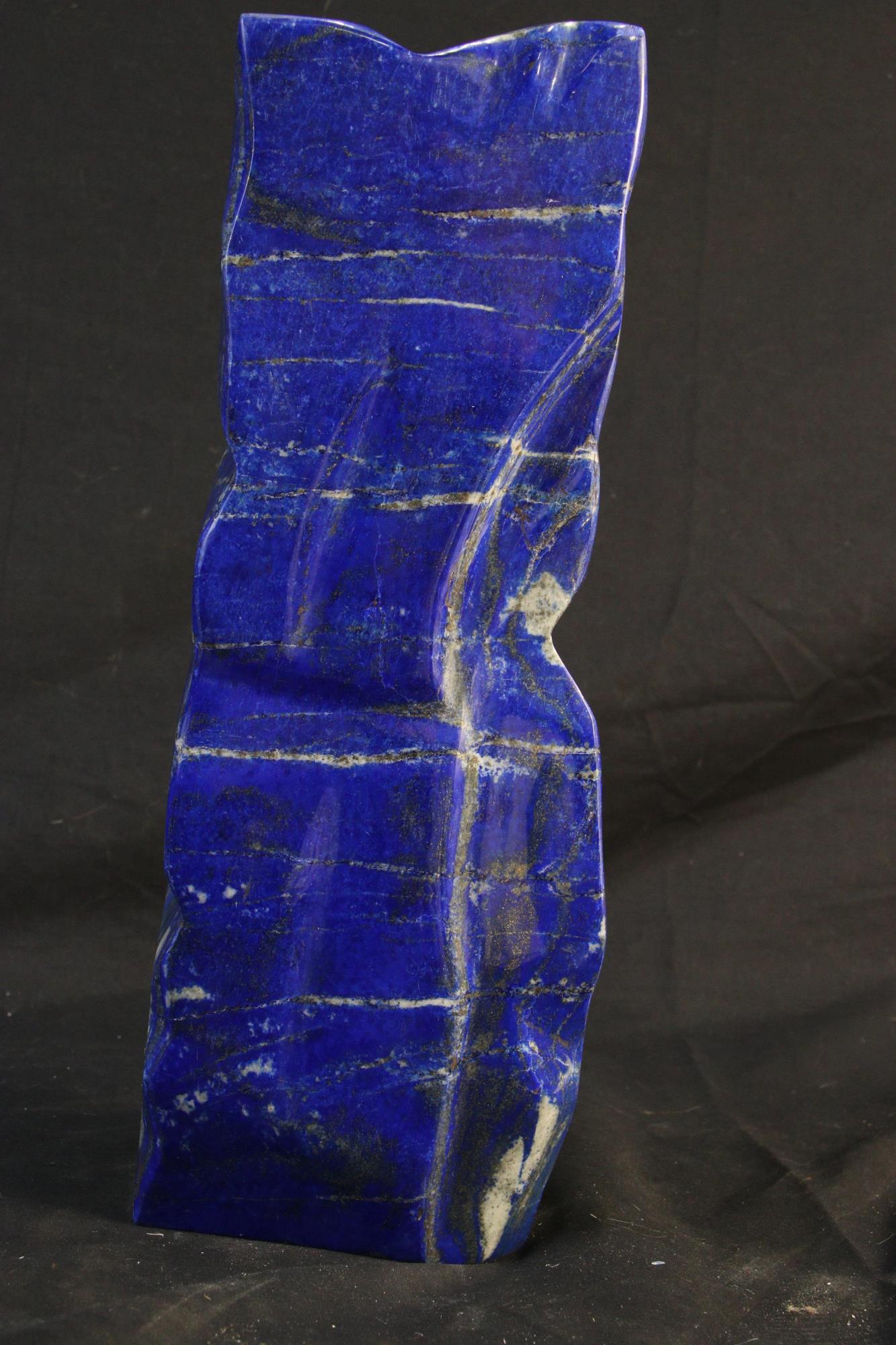 LARGE LAPIS LAZULI SLAB WITH PYRITE CALCITE STREAK (1 of 3)