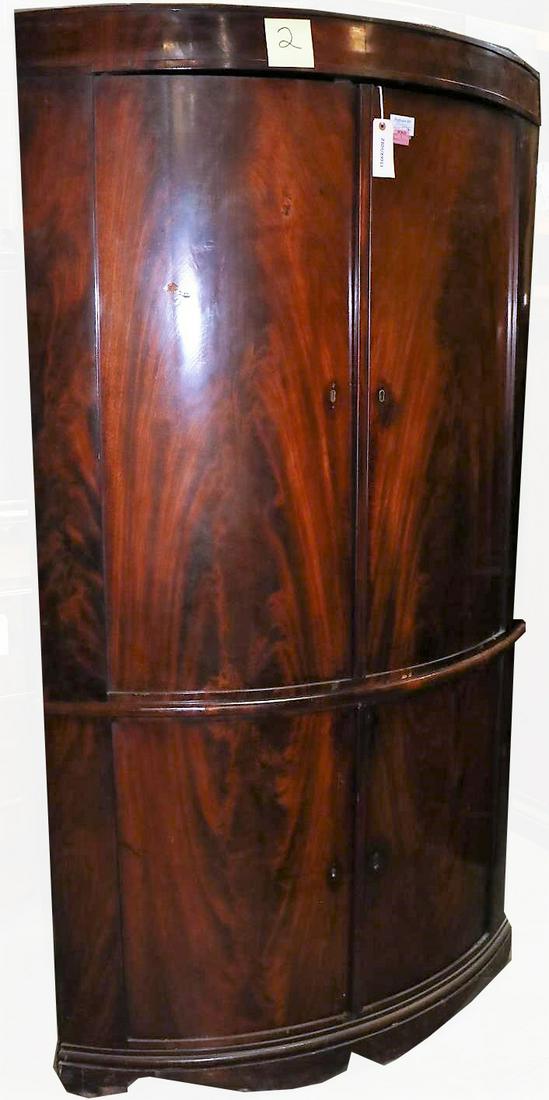 CIRCA 1840 BIEDERMEIER MAHOGANY CORNER CABINET (1 of 7)