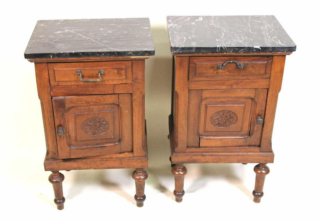 PAIR OF ANTIQUE ITALIAN BEDSIDE CABINETS (1 of 9)