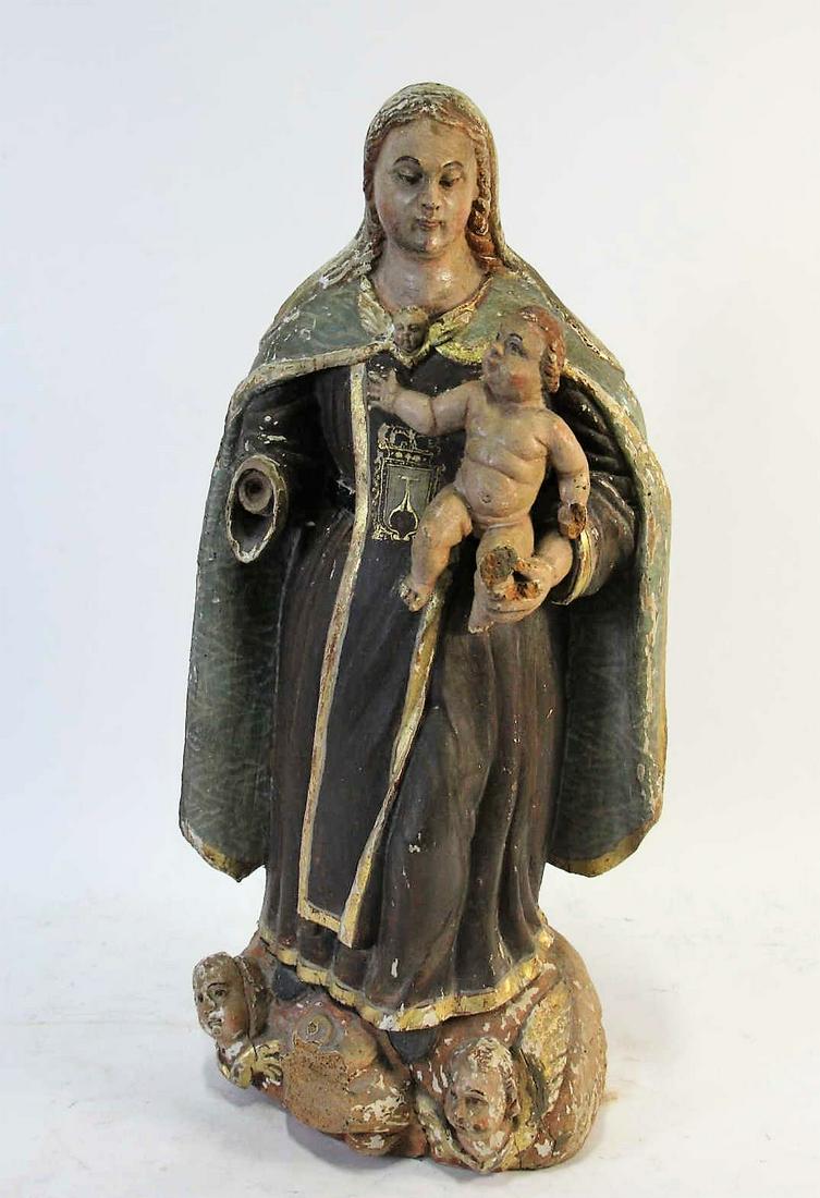 CIRCA 1500's ITALIAN MADONNA AND CHILD (1 of 7)