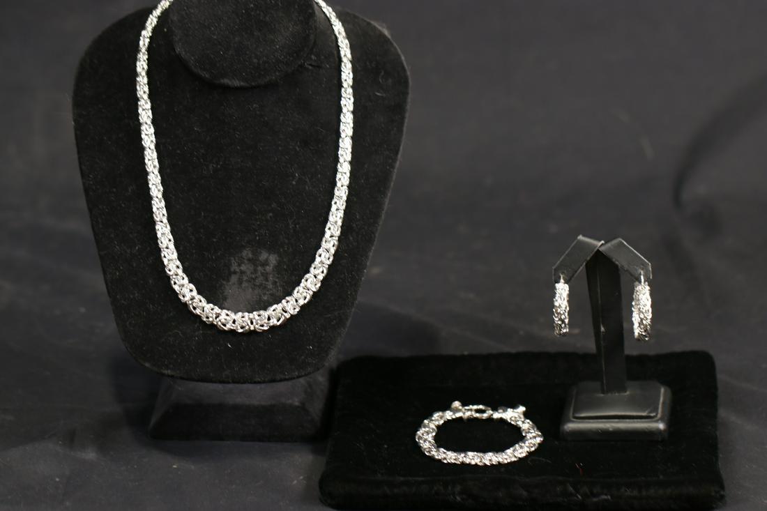 SILVER BYZANTINE ESTATE JEWELRY SET (1 of 8)